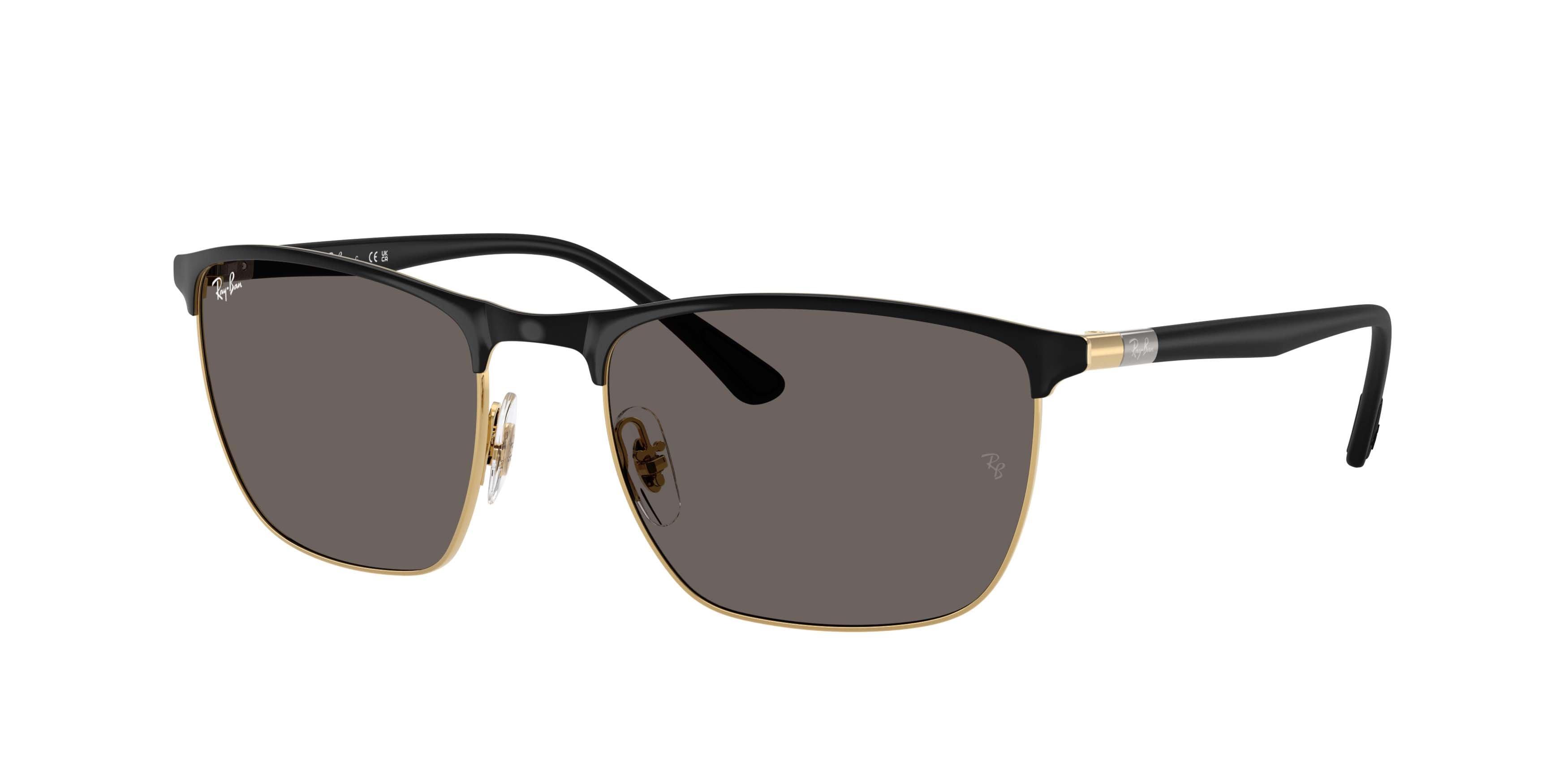 Ray-Ban RB3686 Dark Grey Sunglasses - Black on Arista - BLACK/GREY